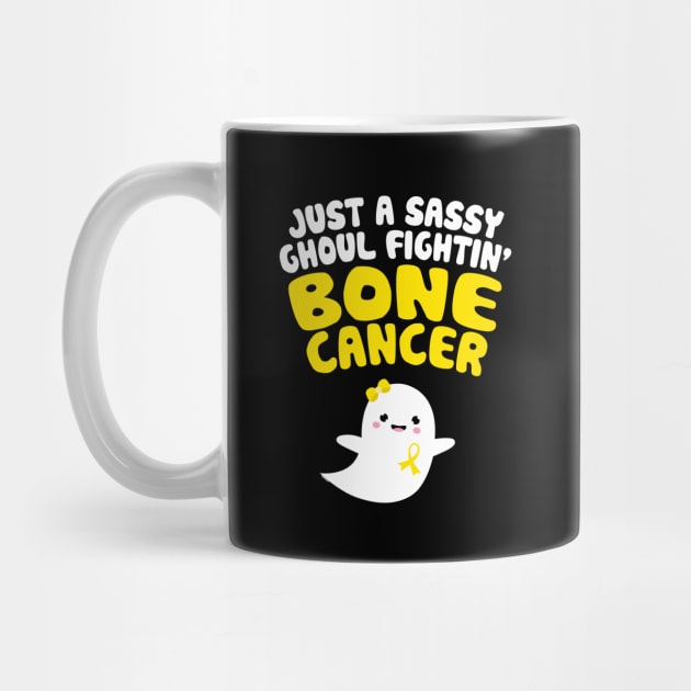 Sassy Ghoul Fighting Bone Cancer Halloween Cute Ghost by jomadado